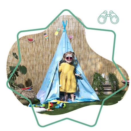 Badabulle Tipi Jungle pour Enfant Anti-UV FPS 50+ Matelas Waterproof Evolutif 100x100x120cm BLANC 2 - vertbaudet enfant 