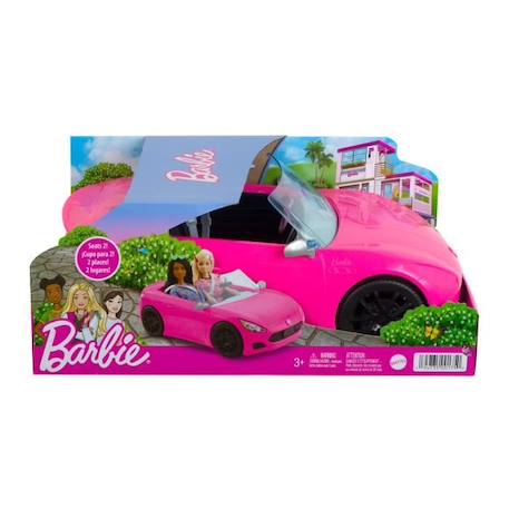 Barbie - Voiture Cabriolet de Barbie - Véhicule poupée mannequin - Rose - Pour Enfant dès 3 ans ROSE 2 - vertbaudet enfant 