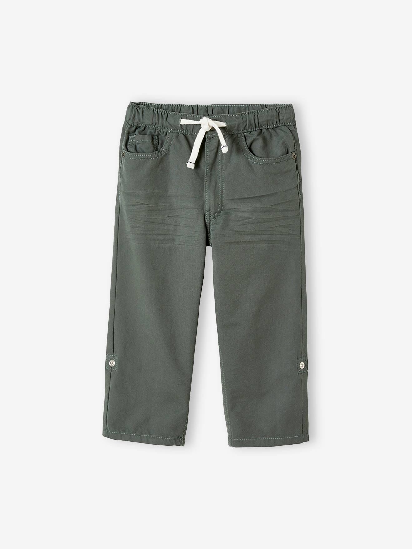 Pantacourt indestructible transformable en bermuda garçon vert grise