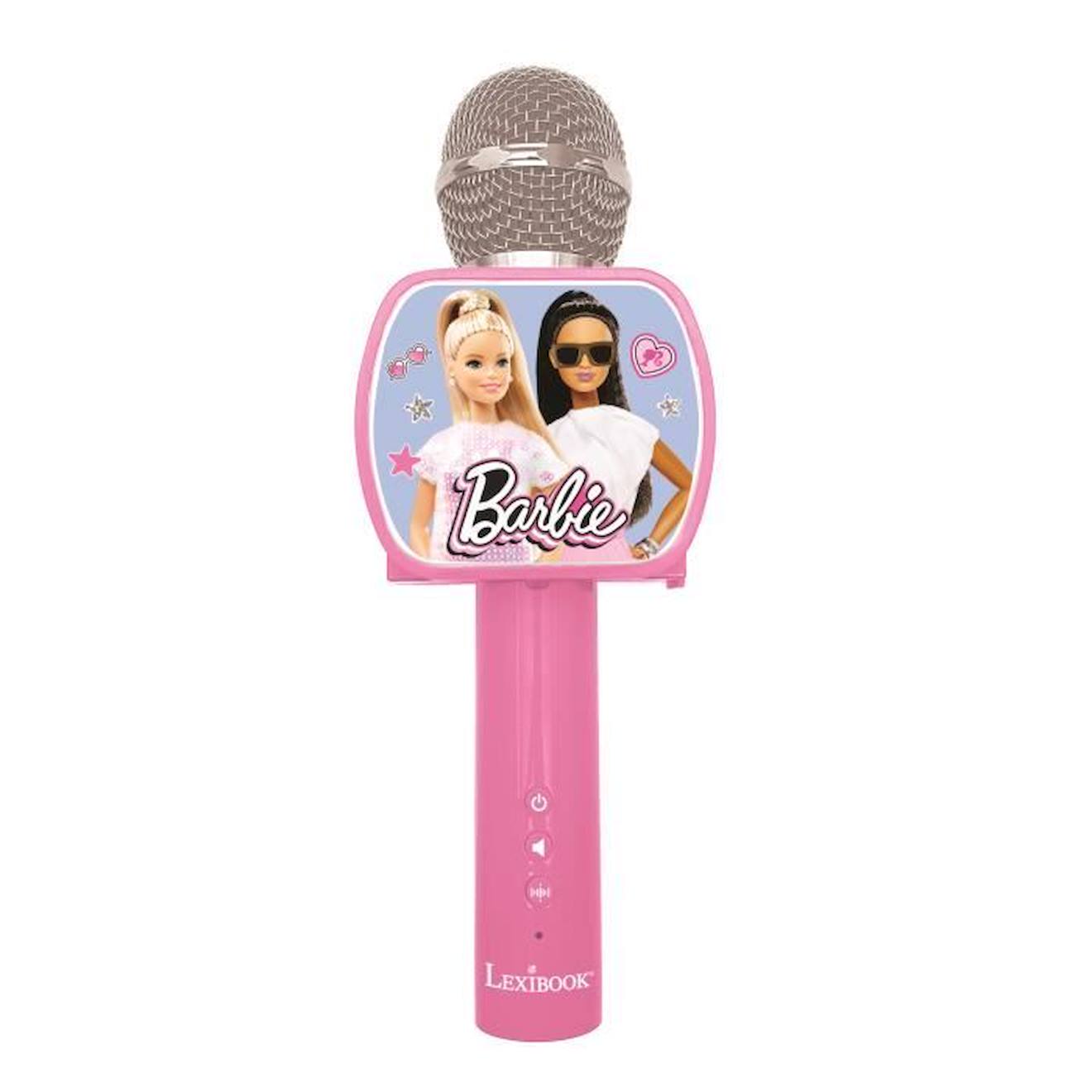 Microphone Sans Fil Barbie Avec Enceinte Bluetooth, Support Téléphone Rétractable Et Fonction Change