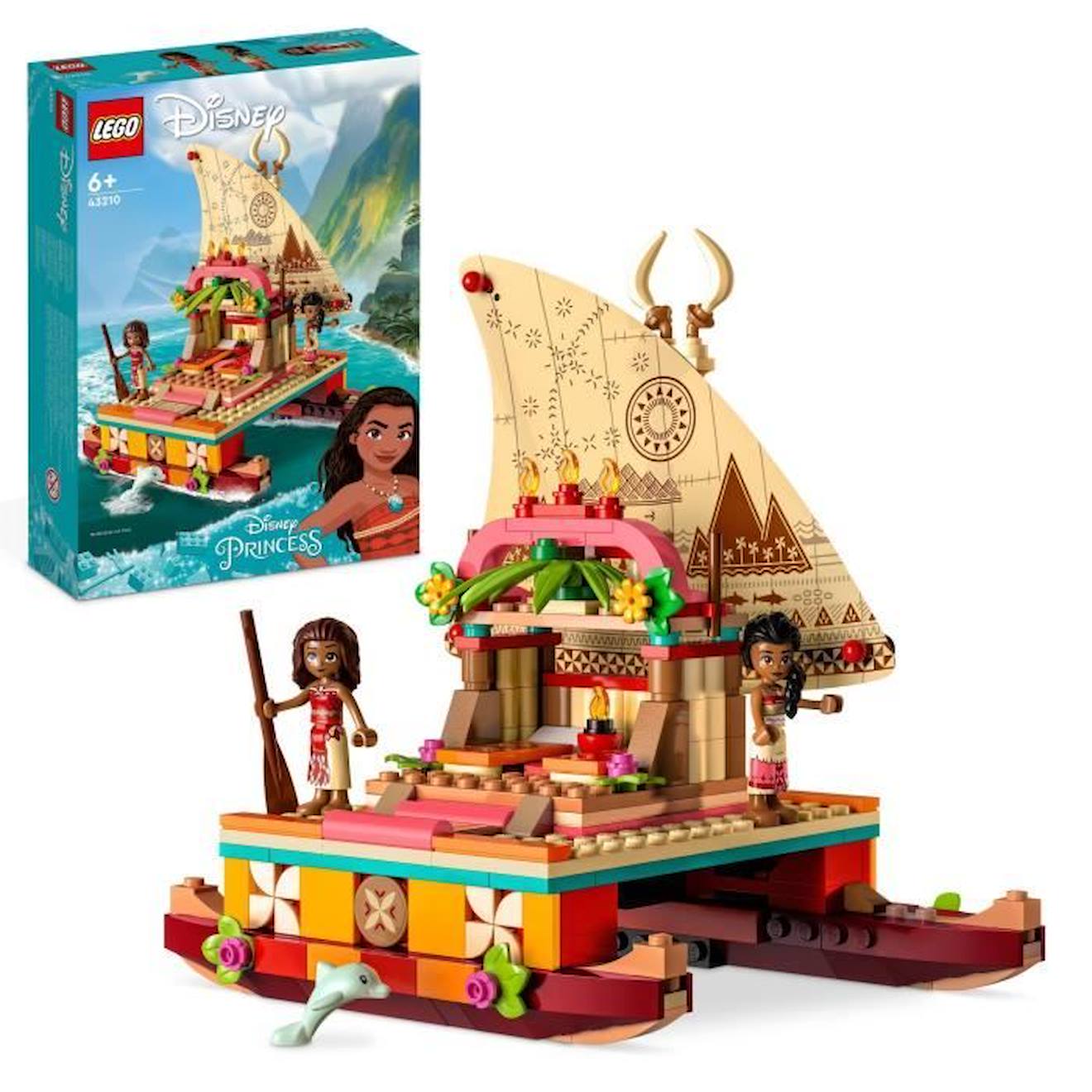 Lego® Disney Princesse 43210 Le Bateau D’exploration De Vaiana, Jouet Avec Dauphin, Mini-poupée Blan
