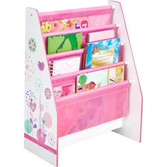 Chambre et rangement-Rangement-Bibliothèque, étagère-Fleurs et Oiseaux - Bibliothèque à pochettes pour enfants - Rangement de livres pour chambre d’enfant