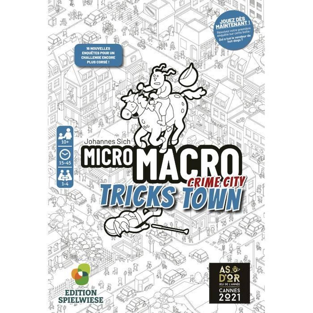 Jeu De Société - Blackrock - Micromacro - Crime City - Tricks Town - 16 Enquêtes Blanc