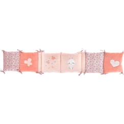 Tour de lit modulable 10 pièces en minky extra doux, MINKY Rose Pour lit  bébé de 60x120 ou 70x140 cm rose - Sevira Kids