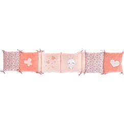 Linge de maison et décoration-Linge de lit bébé-Tour de lit-Tour de lit Lapinou - DOMIVA - Microfibre 100% Polyester - Adaptable - Rose - 30 x 180 cm