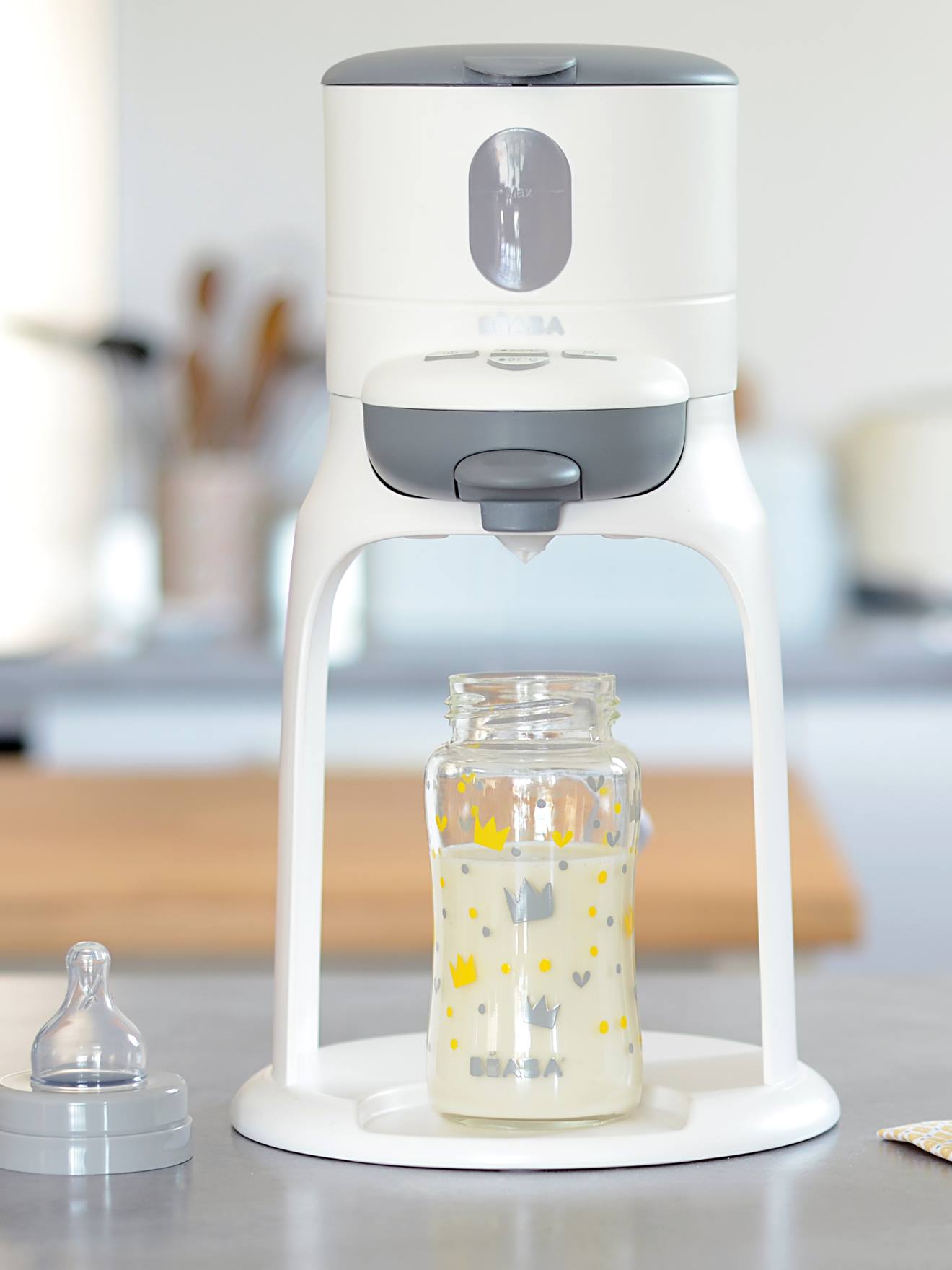 Préparateur de biberon 2 en 1 Bib'Expresso white grey