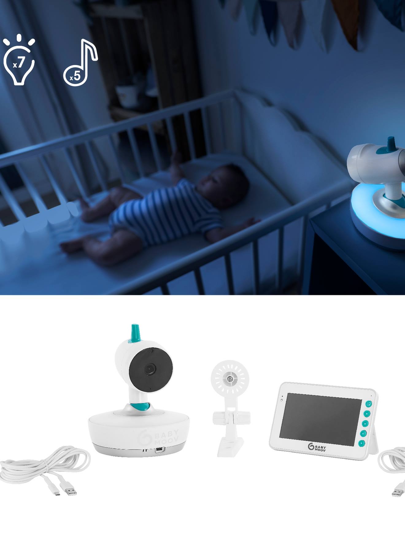 Babymoov - Babymoov Babyphone vidéo YOO Master - Caméra motorisée avec vue  a 360° - Technologie Sleep - Vision nocturne - Babyphone connecté - Rue du  Commerce