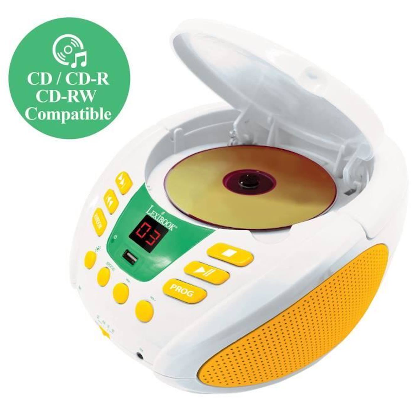 Lecteur CD Bluetooth Animaux - LEXIBOOK - Effets Lumineux - USB - Enfant  blanc - Lexibook