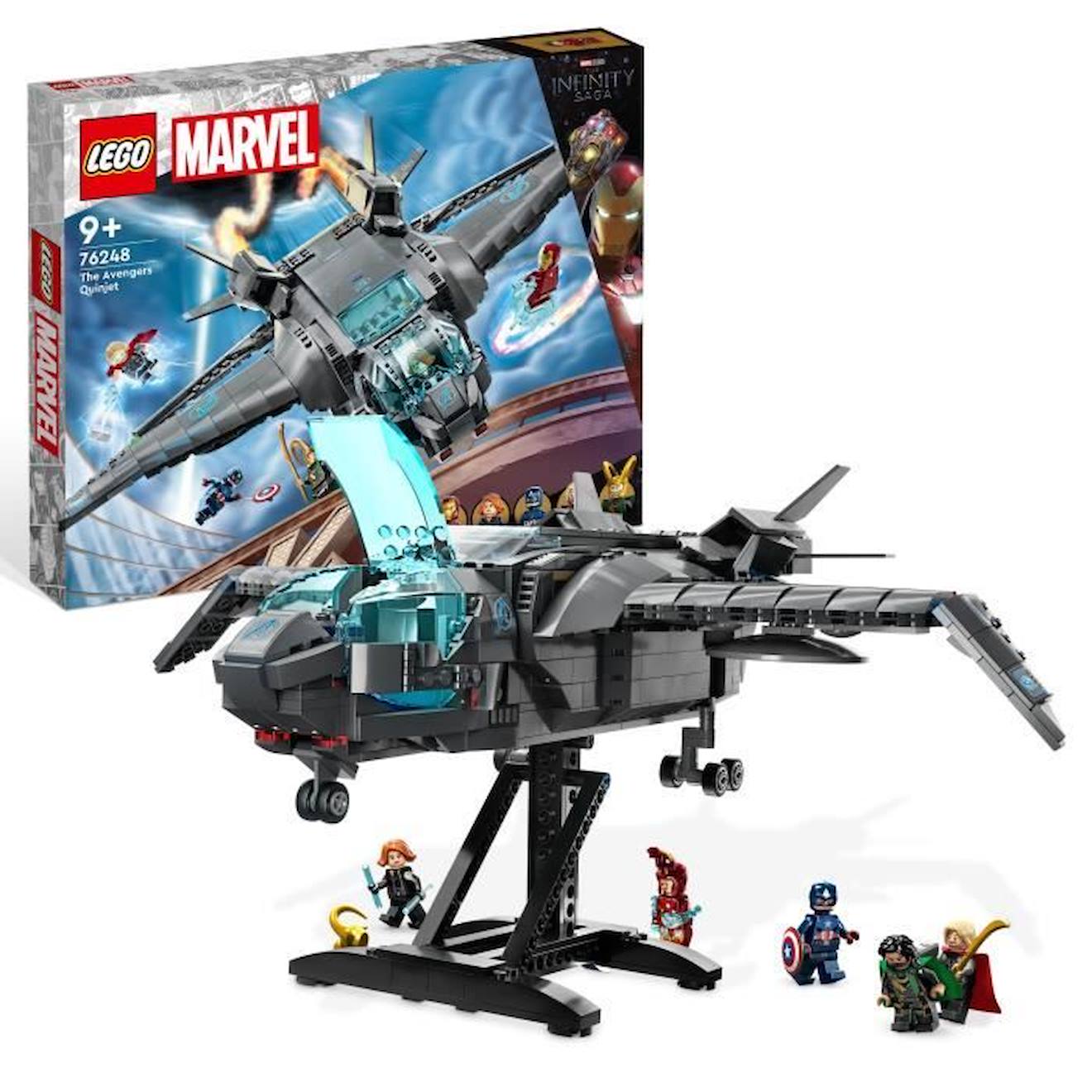 Lego® Marvel 76248 Le Quinjet Des Avengers, Jouet De Vaisseau Spatial Avec Figurines, Infinity Blanc