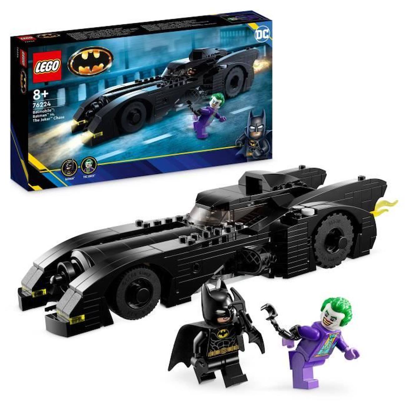 Lego® Dc 76224 La Batmobile : Poursuite Entre Batman Et Le Joker, Jouet De Voiture Batmobile, Avec F