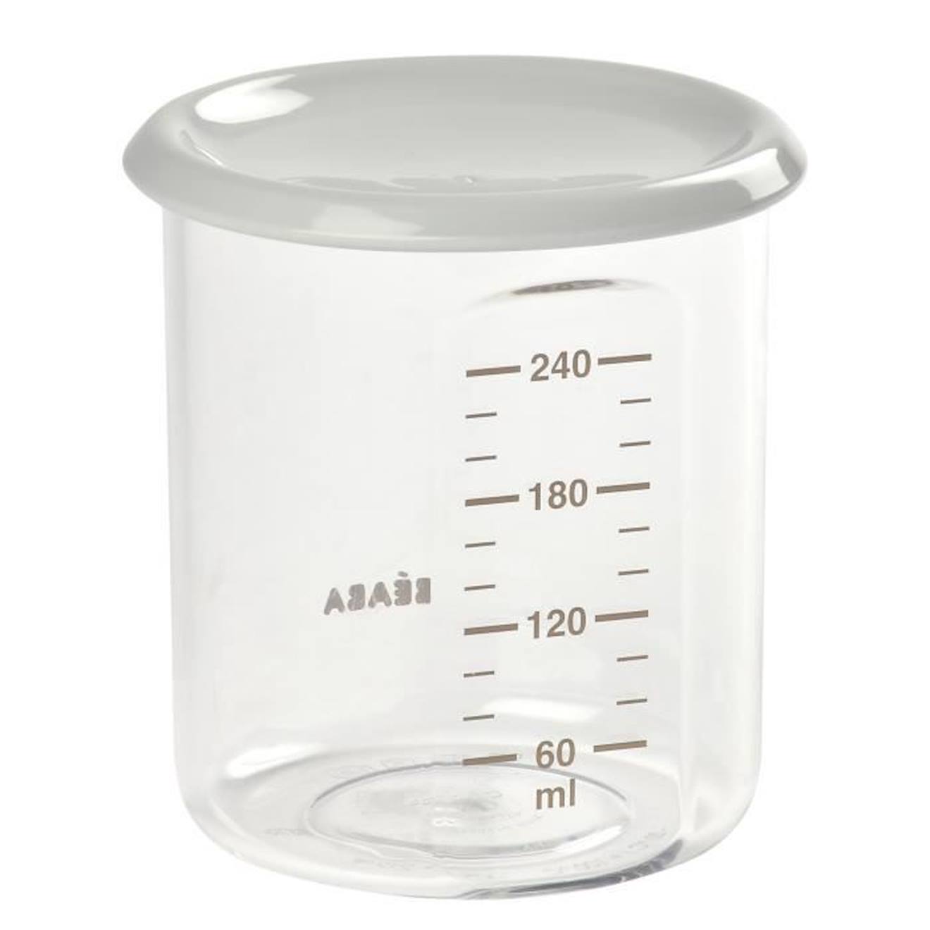BEABA Maxi Portion Tritan, Pot de conservation bébé, plastique premium -  240 ml - Grey gris - Béaba