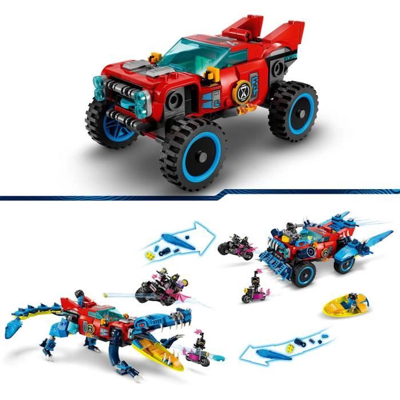 LEGO DREAMZzz 71458 La Voiture Crocodile, Jouet de Voiture 2-en-1, un  Monster Truck - ADMI