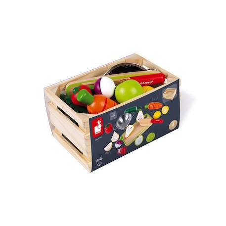 Jouet d'imitation en bois - JANOD - Set 9 Fruits et légumes à découper - Multicolore - Mixte - 3 ans BLEU 3 - vertbaudet enfant 