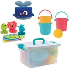 Jouet-Jeux de plein air-Valisette de bain LUDI - Kit complet de jouets d'eau pour enfant dès 10 mois - Bleu
