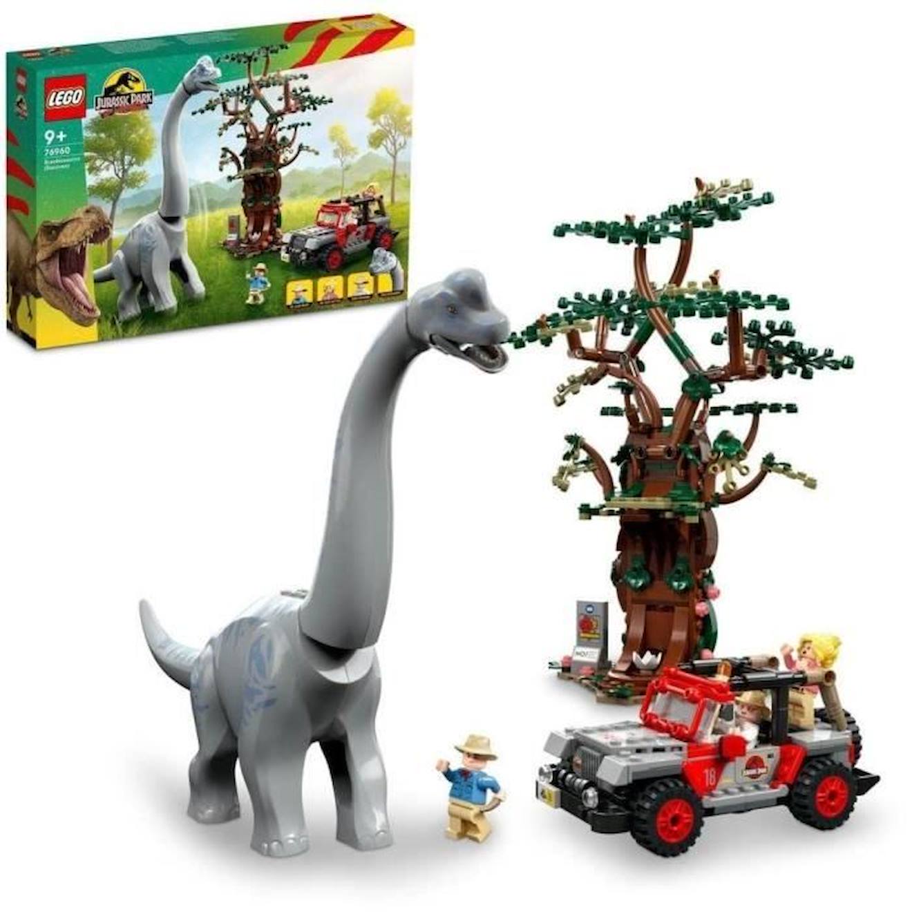 Lego® Jurassic Park 76960 La Découverte Du Brachiosaure, Jouet Avec Figurine De Dinosaure Et Voiture