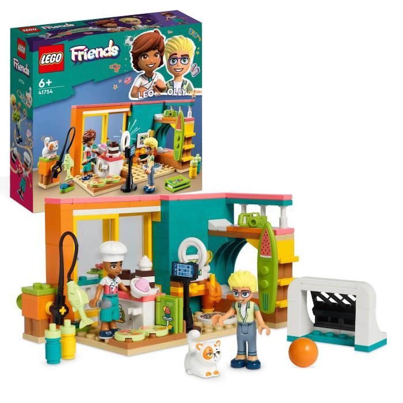 Lego® Friends 41754 La Chambre De Léo, Jouet Sur La Pâtisserie, Avec Mini-poupée Blanc