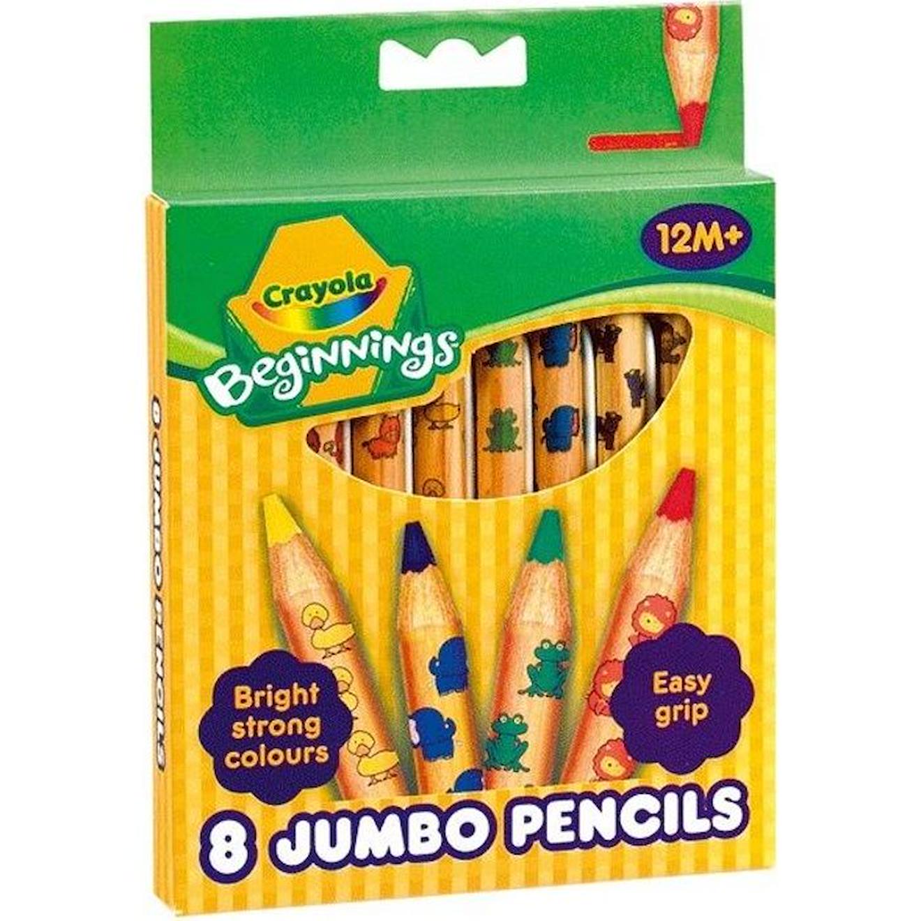 Crayola - Maxi crayons de couleur - Mine solide et facile à attraper - Pour  enfants à partir de 12 mois jaune - Crayola