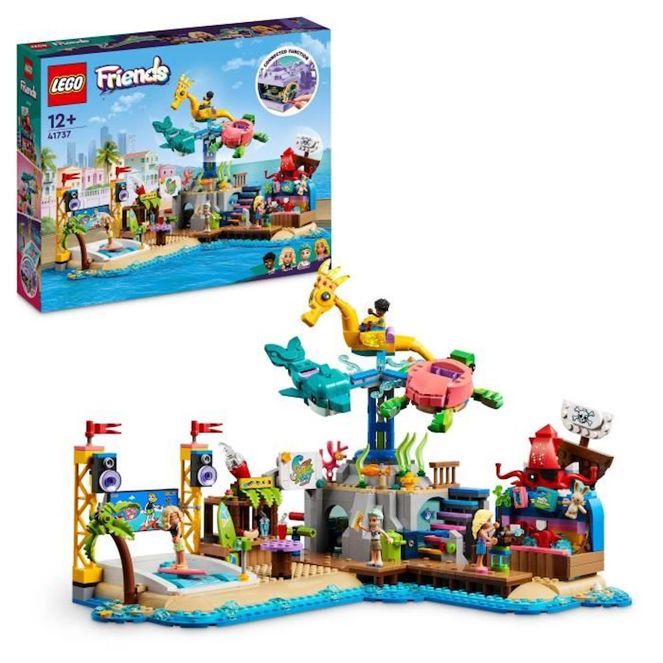 LEGO® Friends 41737 Le Parc d'Attractions à la Plage, Jouet de Construction  Avancée, Enfants 12 Ans bleu - Lego