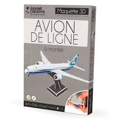 -Maquette Avion de ligne - GRAINE CREATIVE ON A TOUS DU TALENT - Modèle 3D - Carton - Blanc