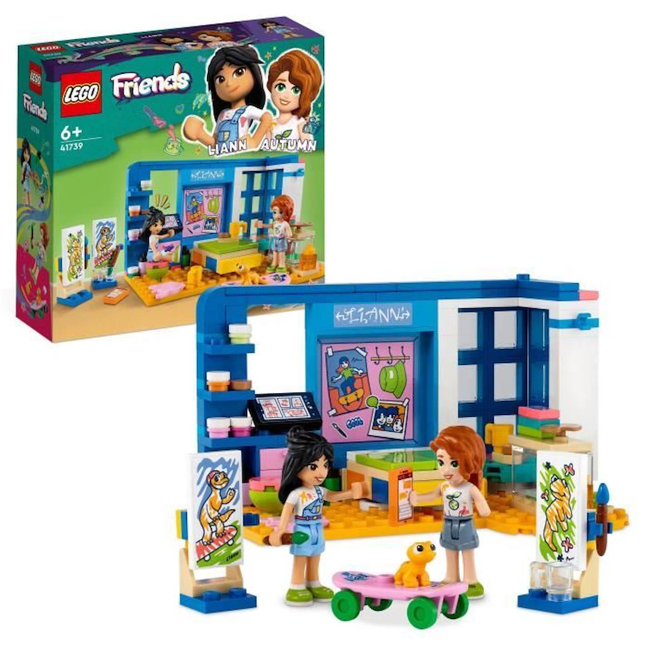 Lego® Friends 41739 La Chambre De Liann, Jouet De Maison Mini-poupées, Pour Enfants 6 Ans Bleu