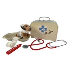 Jouet-Jeux d'imitation-Valisette de vétérinaire - Egmont Toys - Avec Edward le chien en peluche et stéthoscope en métal