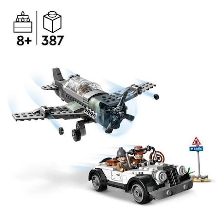 LEGO® Indiana Jones 77012 La Poursuite en Avion de Combat, Jouet avec Maquette Avion et Voiture GRIS 2 - vertbaudet enfant 