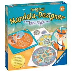 Jouet-Ravensburger - Mandala Designer - Pochoirs et crayons inclus - Boho Style - Jeu créatif dès 6 ans