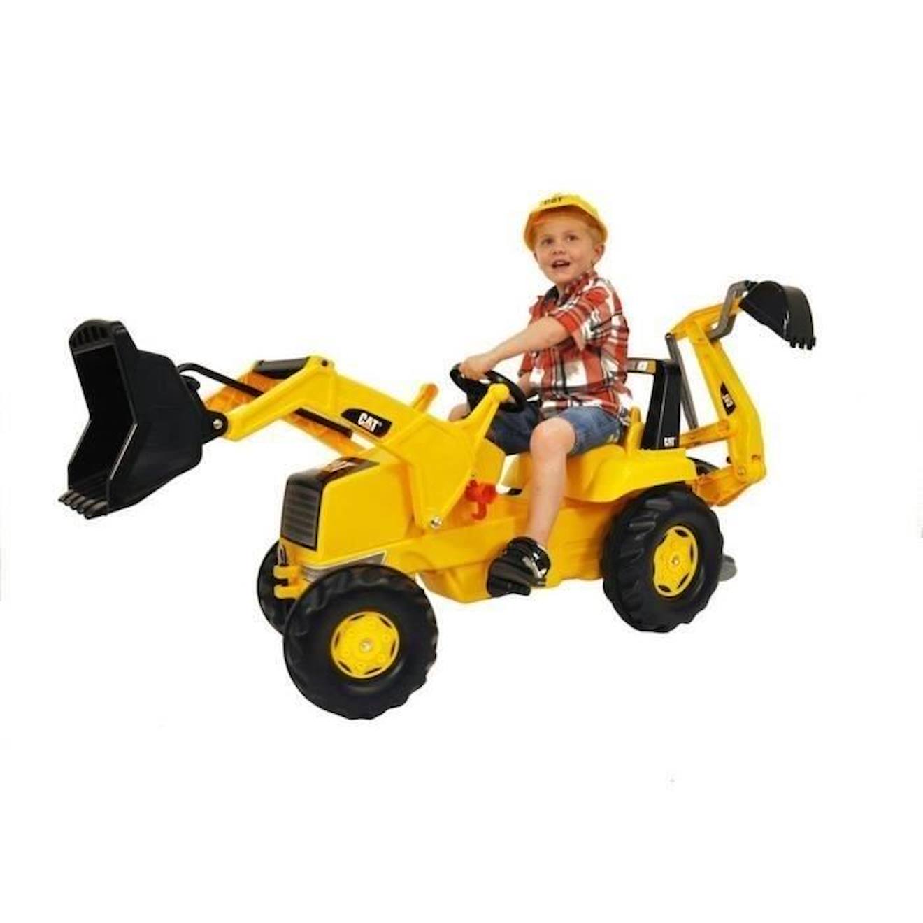 Rolly Toys - Tracteur À Pédales Caterpillar + Pelle Avant + Excavatrice Jaune