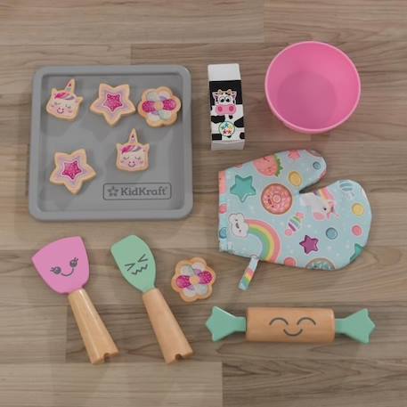 KidKraft - Cuisine en bois pour enfant Lil' Friends - 14 accessoires dont biscuits factices et maniques inclus ROSE 3 - vertbaudet enfant 