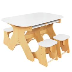 KidKraft - Ensemble Table et 4 chaises pliables en bois pour enfant  Arches - Blanc  - vertbaudet enfant