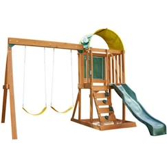 KidKraft - Aire de jeux portique en bois Ainsley Fort avec toboggan, bac à sable et balançoires - FSC  - vertbaudet enfant