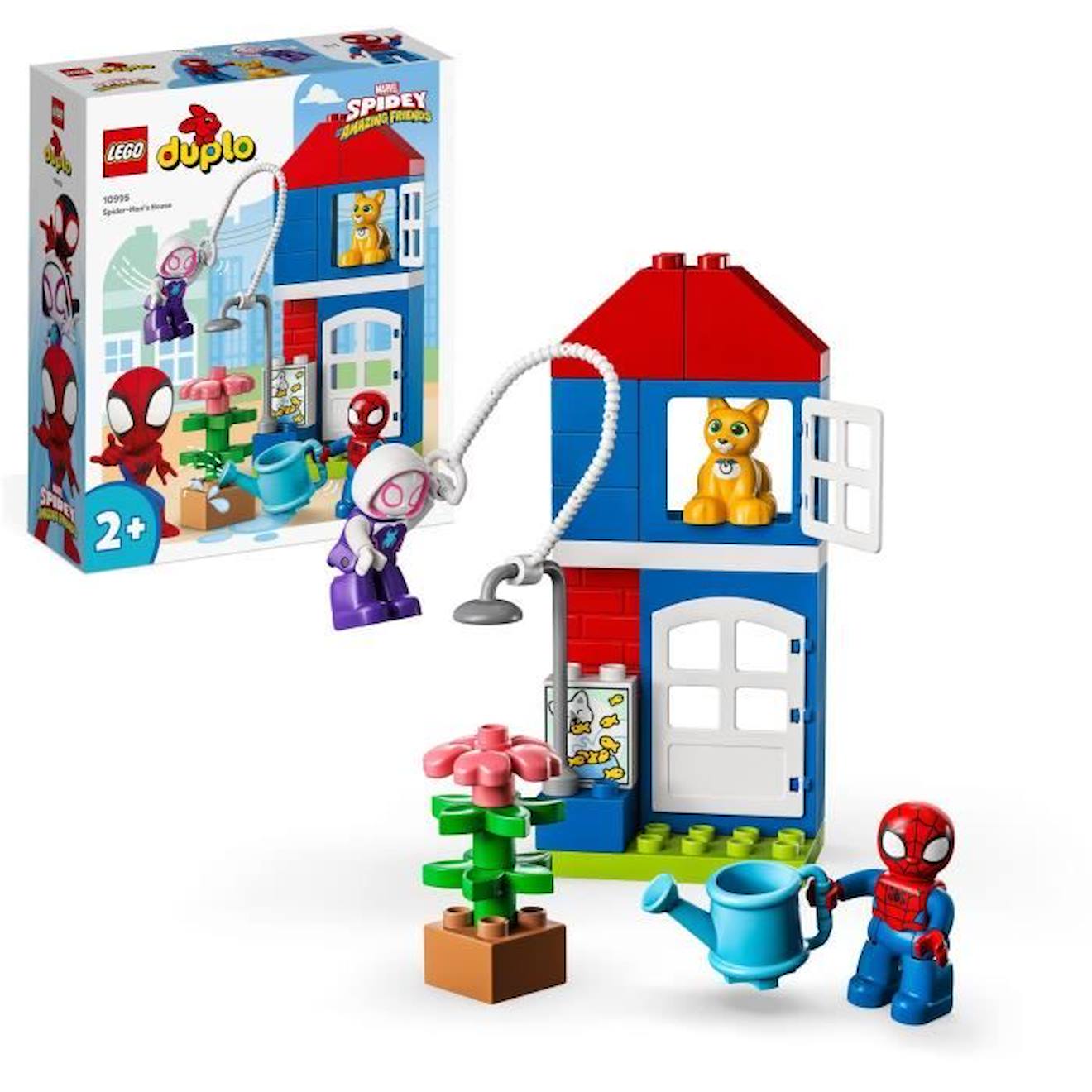 Lego Duplo Marvel 10995 La Maison De Spider-man, Jouet Enfants 2 Ans, Spidey Et Ses Amis Bleu