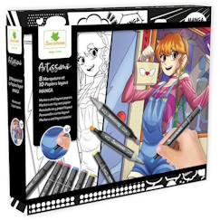Coffret créatif manga fille - Sycomore - 10 papiers layout imprimés avec 8 marqueurs  - vertbaudet enfant