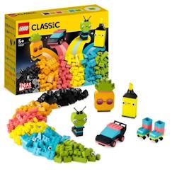 LEGO® Classic 11027 L’Amusement Créatif Fluo, Jouet Briques, avec Voiture et Alien  - vertbaudet enfant