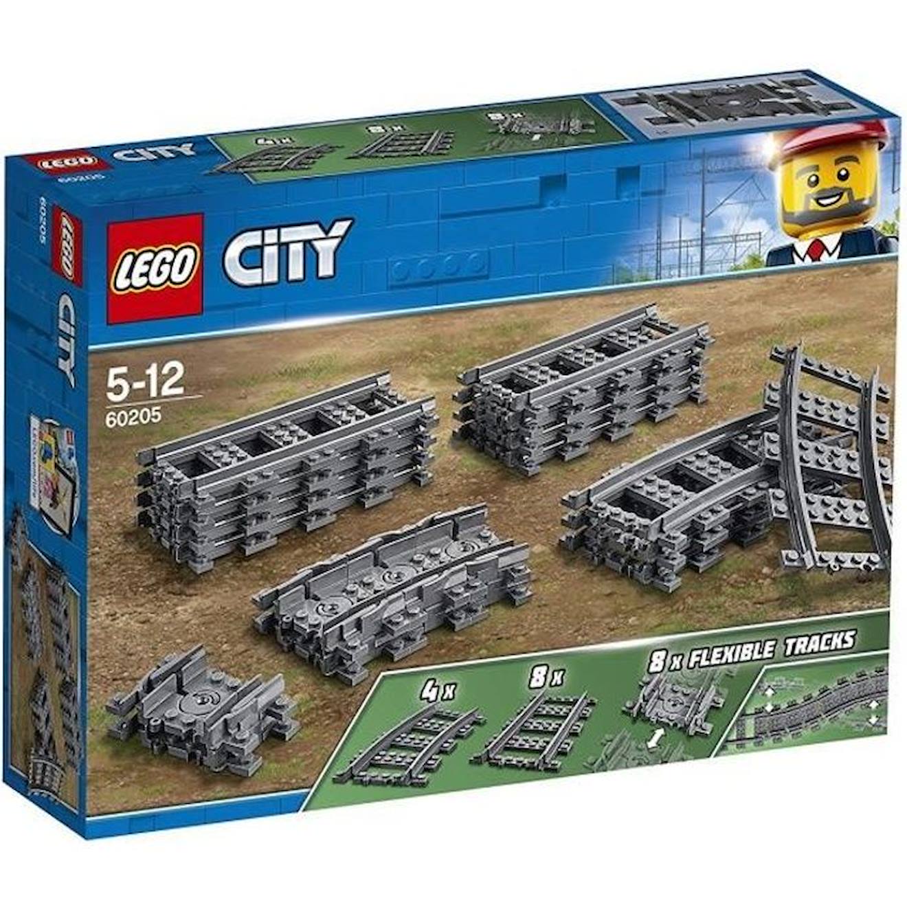 Lego® City 60205 Pack De Rails Gris