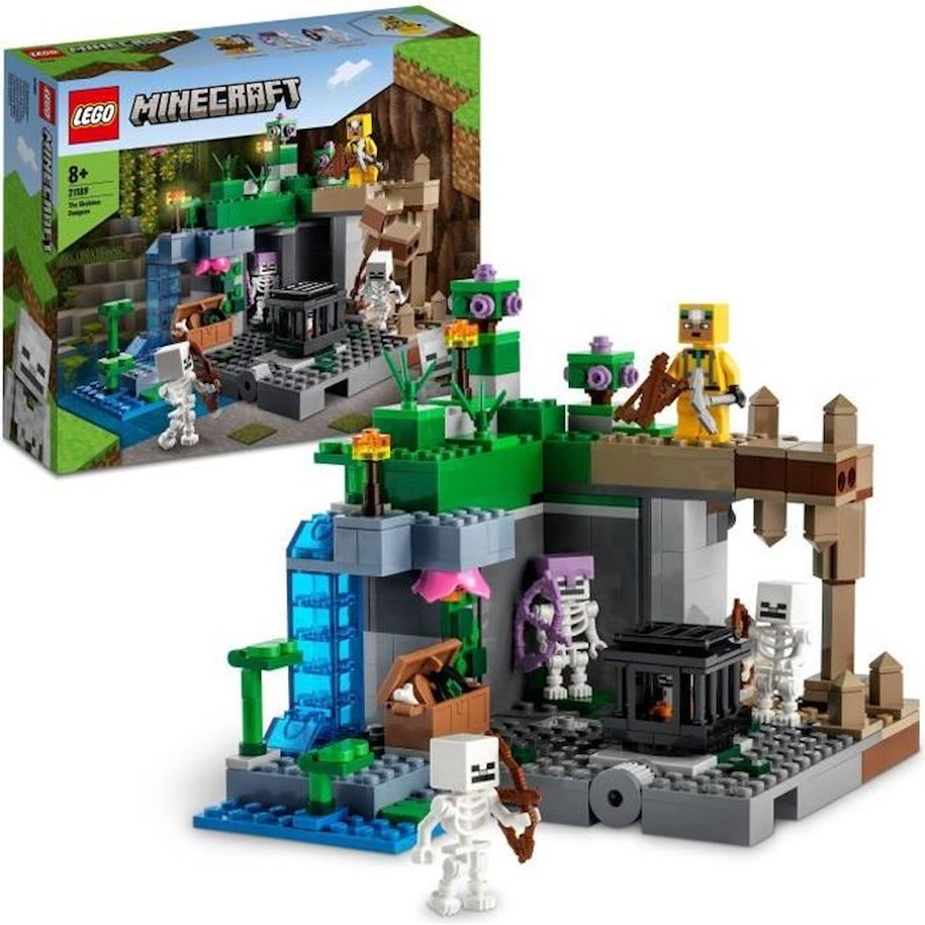 Lego 21189 Minecraft Le Donjon Du Squelette, Jouet Construction, Figurine Squelette Avec Accessoires