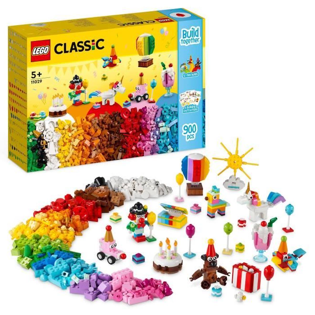 Lego® Classic 11029 Boîte De Fête Créative Avec 12 Mini Jouets En Briques : Licorne, Clown Blanc