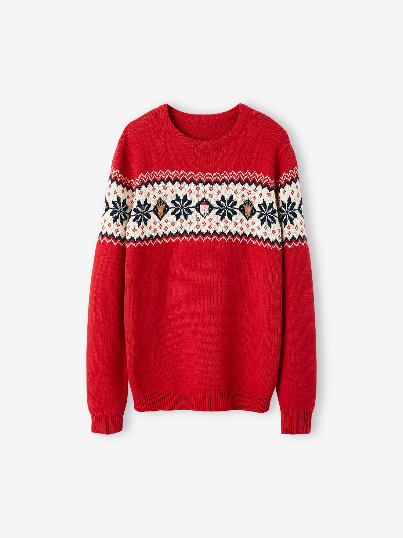 Pull Nol jacquard adulte collection capsule famille rouge 20$