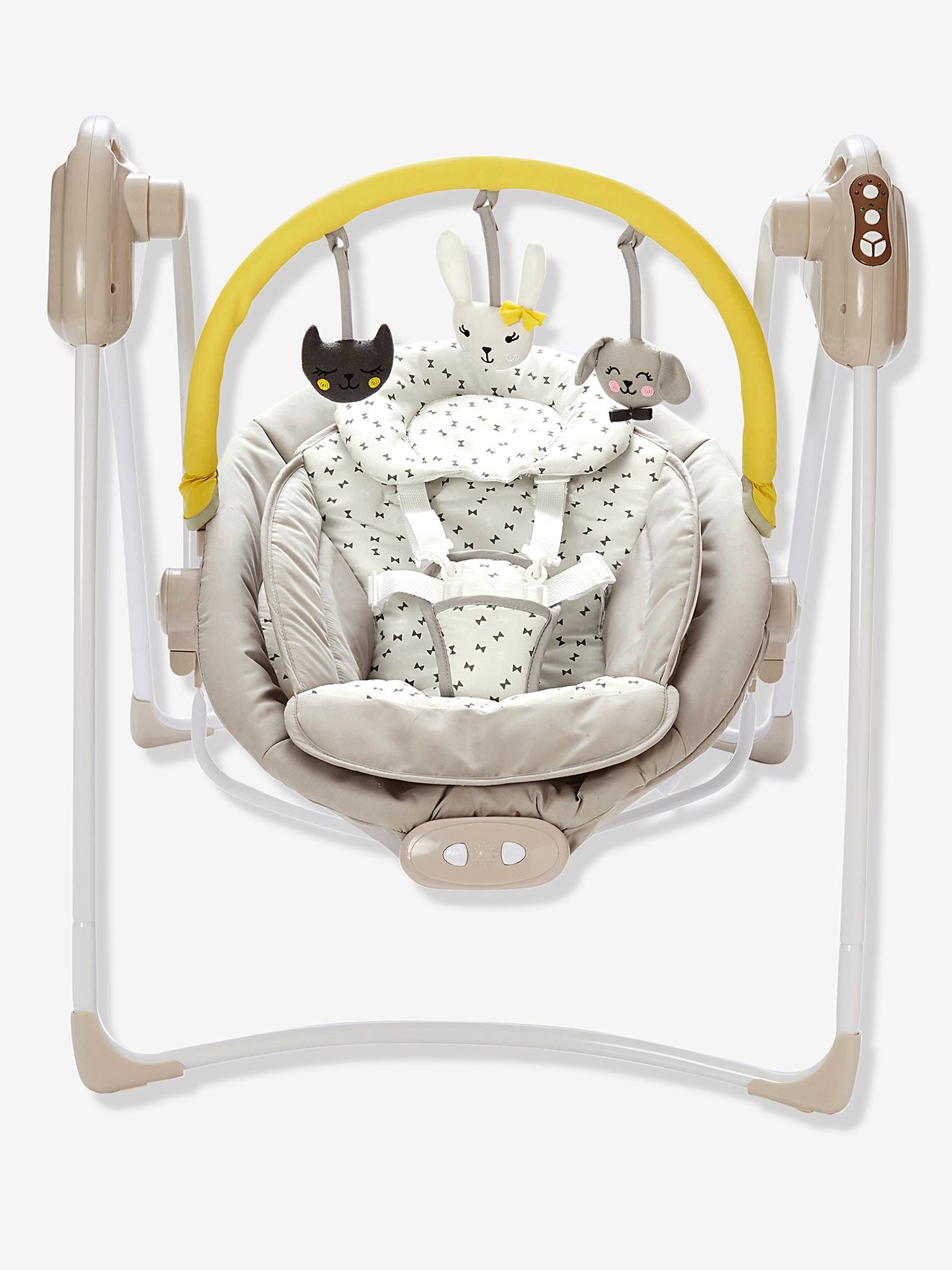 Balancelle avec arche de jeux Babyswing gris (Vertbaudet) - Image 2