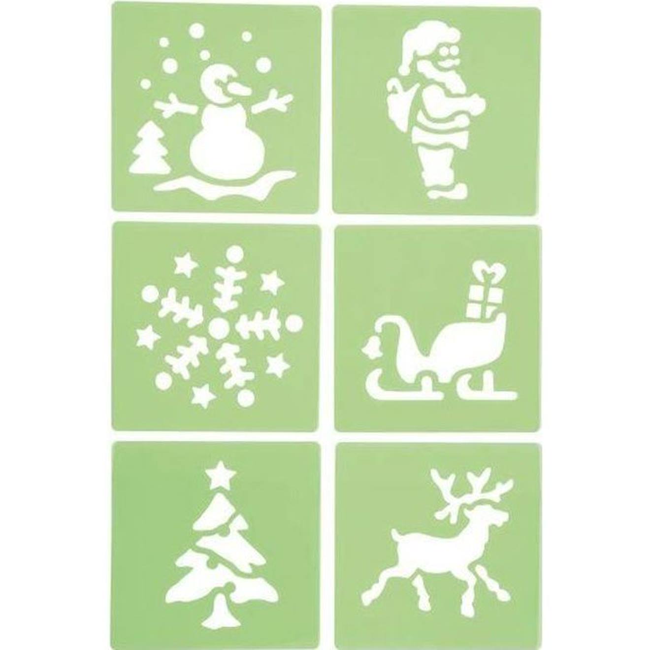 Pochoirs De Noël Pour Enfants - Lot De 6 - Dtm Loisirs Créatifs Vert