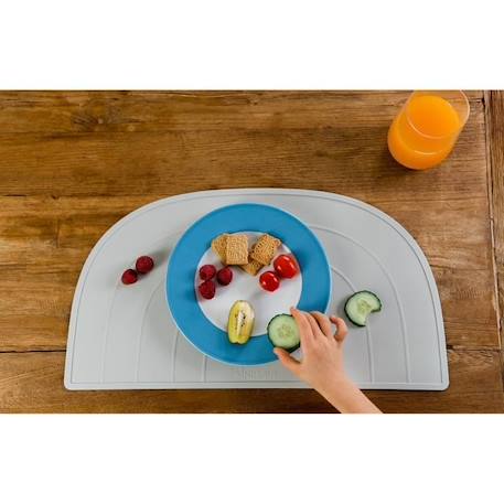 Set de table - KINDSGUT - arc-en-ciel - Gris clair - Rectangulaire - Lavable GRIS 4 - vertbaudet enfant 