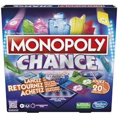 Jouet-Jeux de société-Monopoly Chance, jeu de plateau Monopoly rapide pour la famille, pour 2 à 4 joueurs, environ 20 min.
