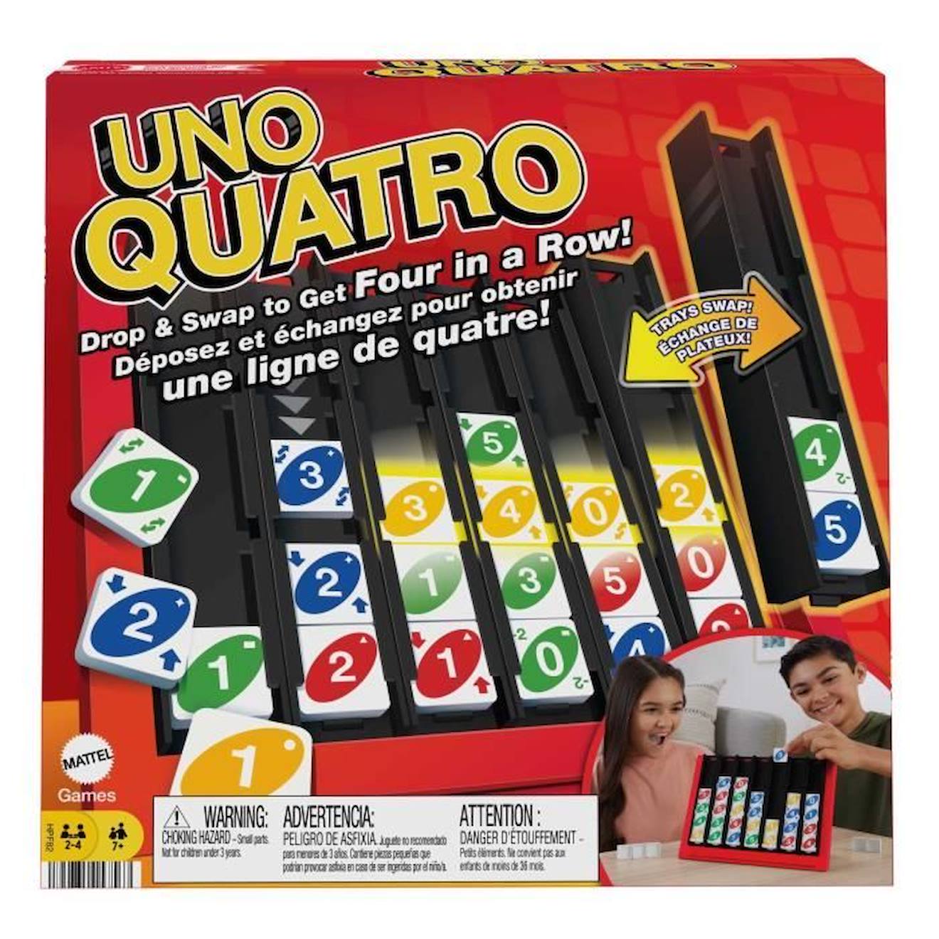 Uno Quatro - Mattel Games - Hpf82 - Jeux De Cartes Mattel Uno Blanc