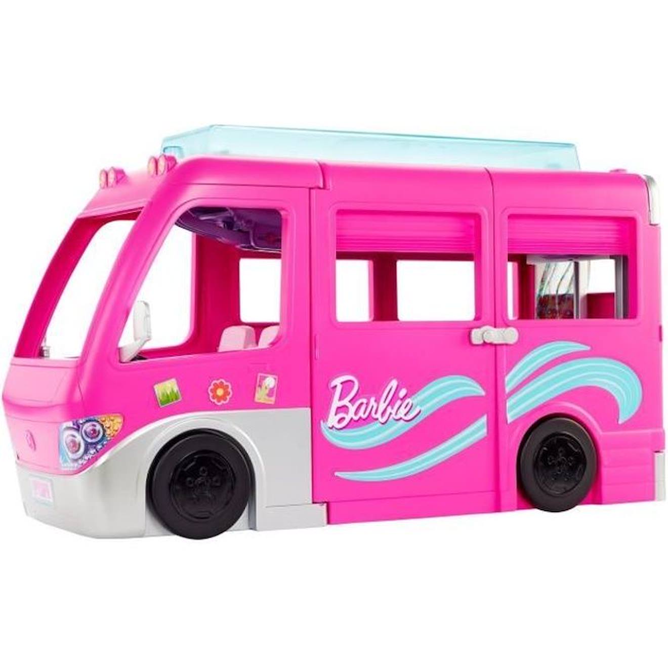 Barbie - Méga Camping-car De Barbie - Accessoire Poupée Hcd46 Rose