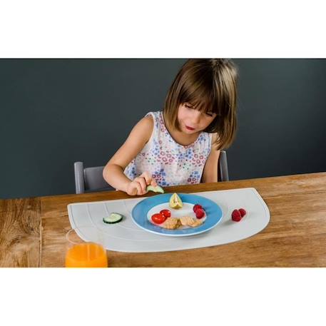 Set de table - KINDSGUT - arc-en-ciel - Gris clair - Rectangulaire - Lavable GRIS 2 - vertbaudet enfant 