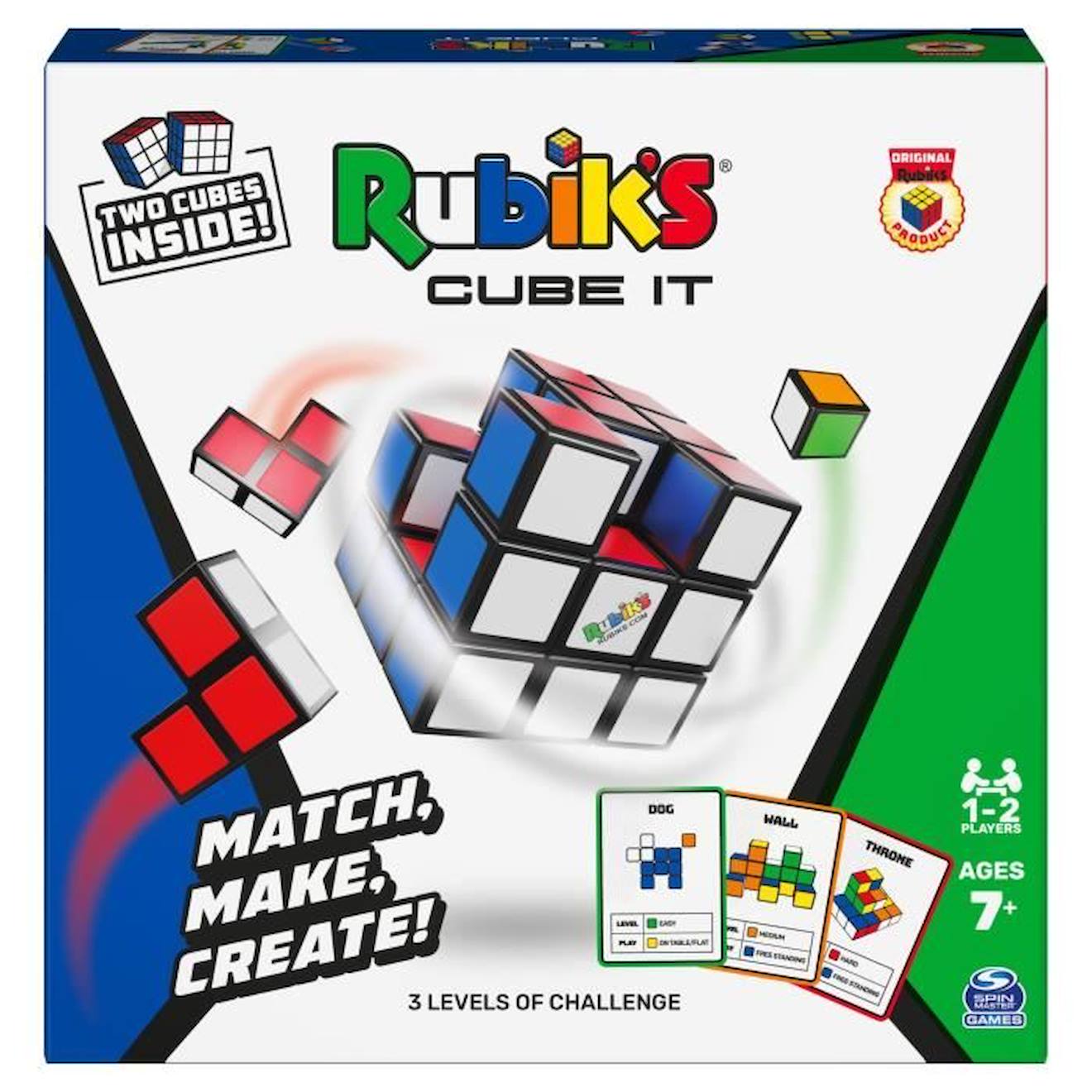Rubik's Cube - Jeu De Rapidité - Rubik's Cube It - 54 Cartes Incluses - 1 À 2 Joueurs - Dès 7 Ans Bl