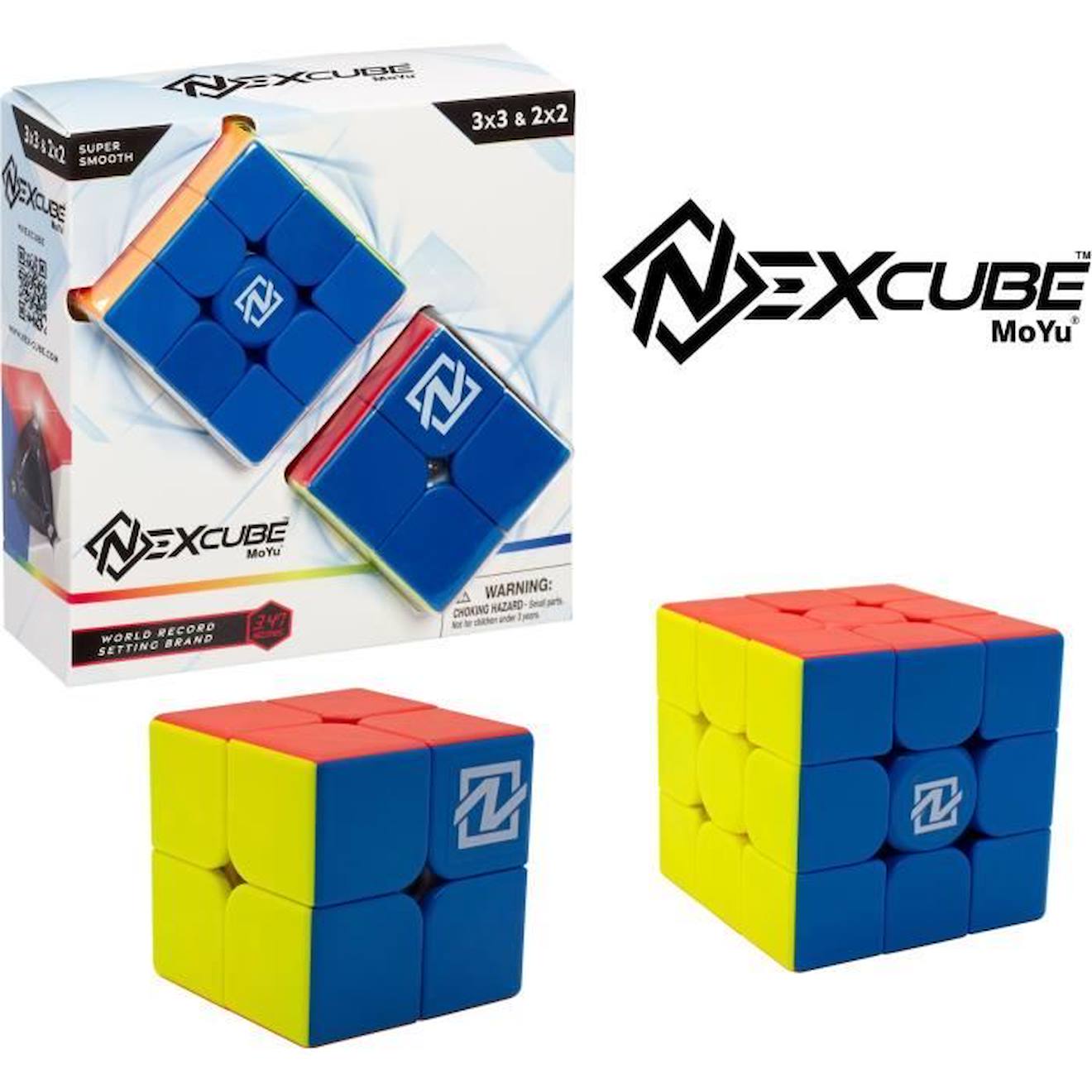 Puzzle Cube Nexcube 3x3 + 2x2 Classic - Moyu - Multicolore - Extérieur - Neuf Bleu