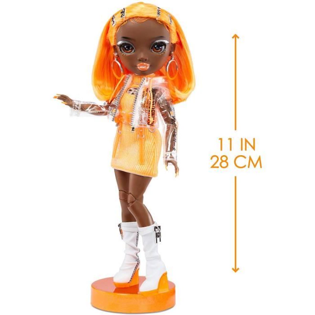 Rainbow High S23 Fashion Doll - Poupée 27 cm Michelle St Charles (Orange  Fluo) - 1 tenue, 1 paire de chaussures et des accessoires orange - Rainbow  high