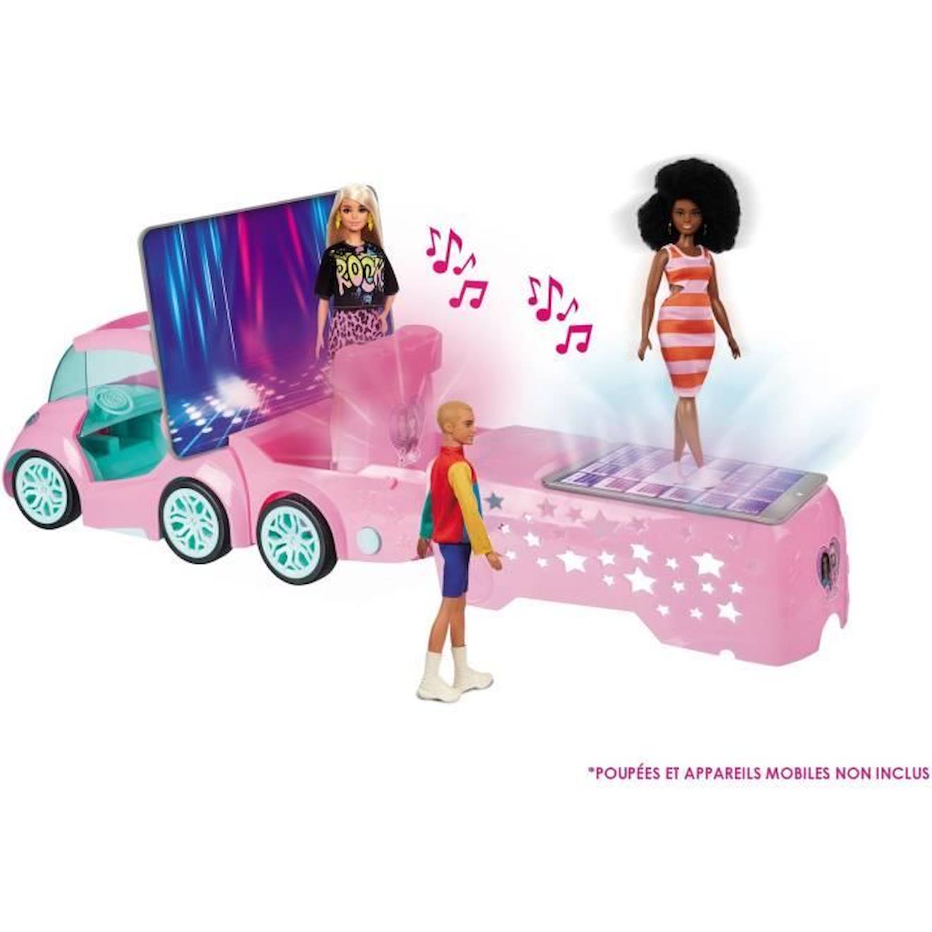 Véhicule radiocommandé - Barbie DJ Express Deluxe - Sons et lumières - 50cm  rose - Mondo