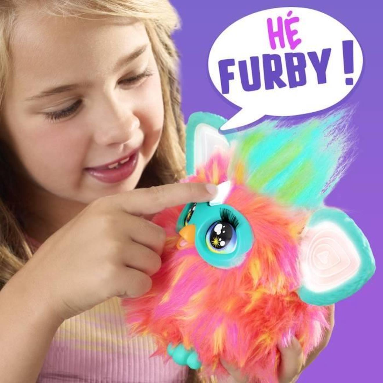 Furby Violet, 15 accessoires de mode, jouets interactifs en peluche pour  filles et garçons de 6 ans, animatronique à activation vocale